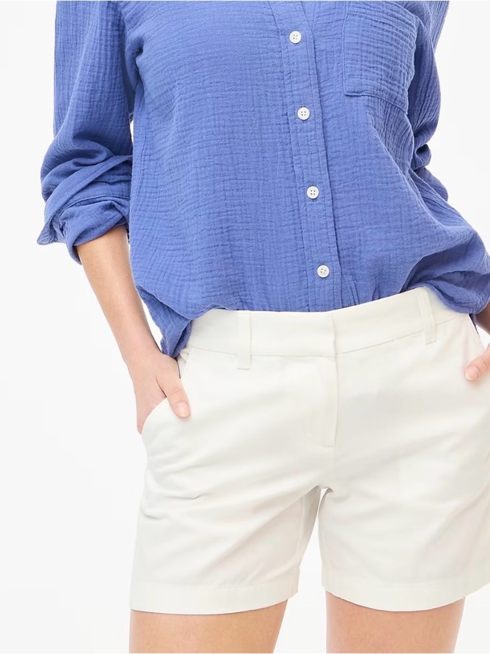 J.Crew Factory 7” White Chino Shorts